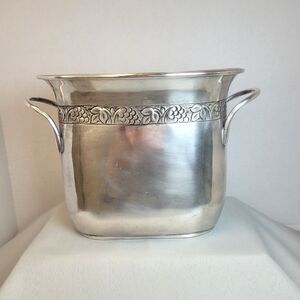 Vintage Pottery Barn Pewter Wine Bottle Champagne Chiller Holder Ice Bucket